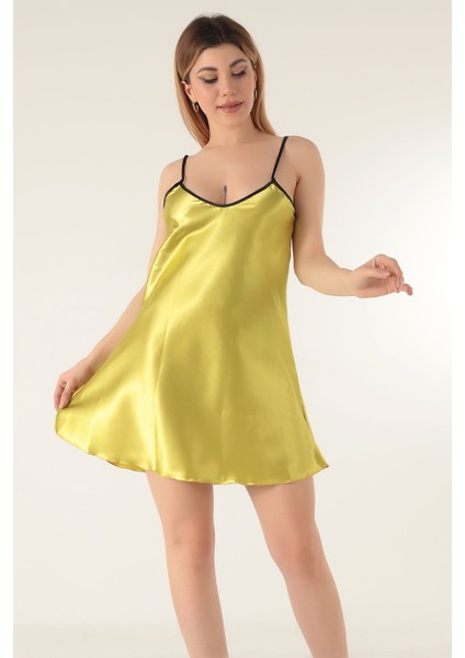 Ince Askılı Mini Saten GECELIK-336 modelleri