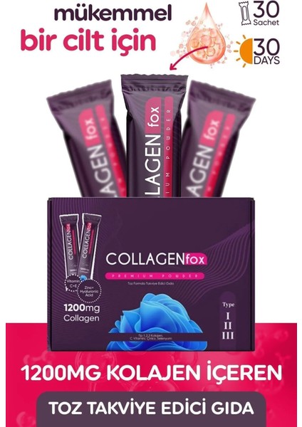 1200 Mg Kolajen İçeren Toz Takviye Edici Gıda 30 Saşet
