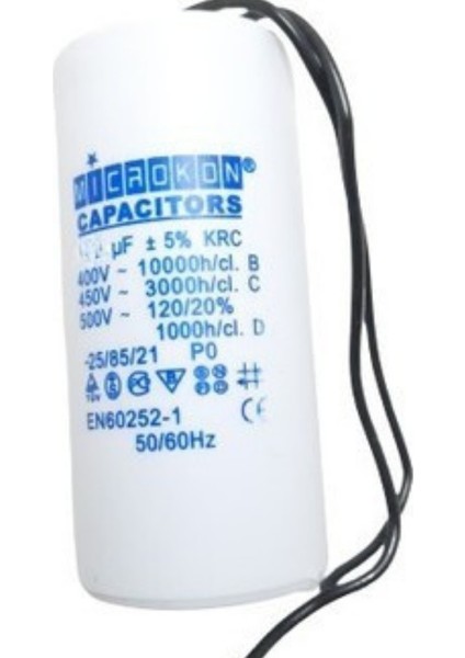 3 Mf Kondansatör Kablolu 400-450 V Plastik / Daimi