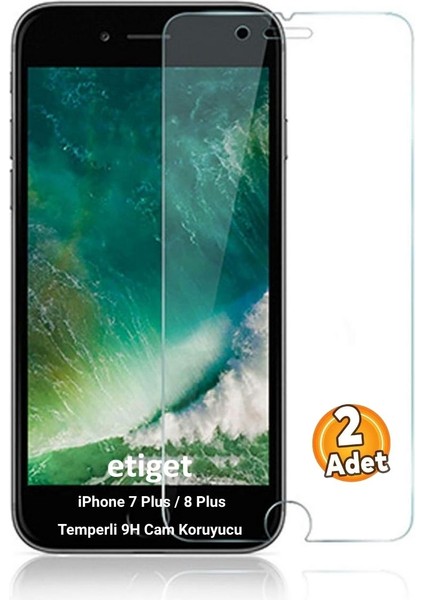 iPhone 7 Plus / 8 Plus Ekran Koruyucu Temperli 9H Cam (2 ADET)