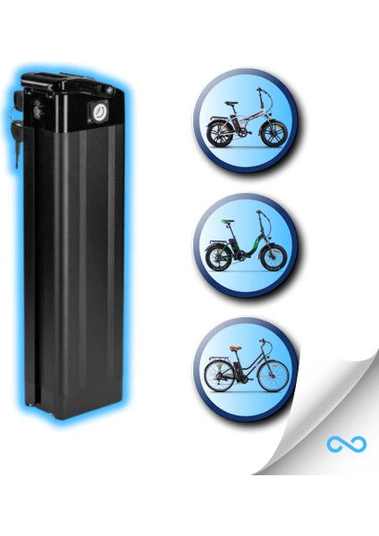 E-Bike Batarya - Sele Altı - 36V - 20 Ah ( Pil: DMEGC, Sağlık: >%100 )