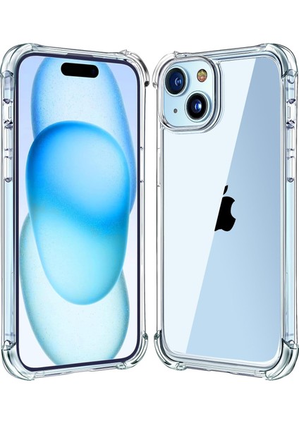 iPhone 15 Uyumlu Darbe Önleyici Sararmaya Dayanıklı Airbag Korumalı Ultra Slim Tpu Şeffaf Silikon Kılıf