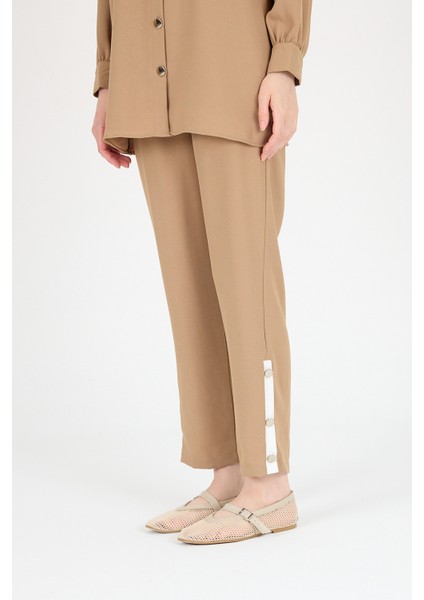 Vizon Bebe Yaka Düğmeli Tunik ve Yanı Şerit Detaylı Pantolon Takım 4661A modelleri