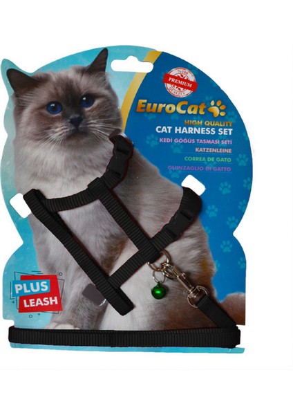 Kedi Göğüs Tasması Siyah Sptgl