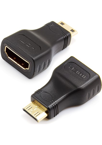 Mini HDMI To HDMI Dönüştürücü – Siyah, Mini HDMI Adaptör Aparat Kamera Uyumlu