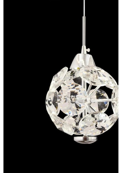 Istanbul Avize Dali Tekli Gümüş 3 Renk Ledli Modern LED Avize