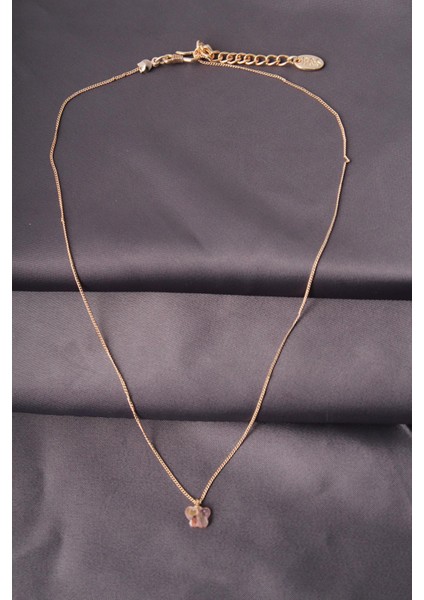 Gold Renk Metal Zirkon Taşlı Pembe Minimal Kelebek Detaylı Kadın Kolye fiyatları