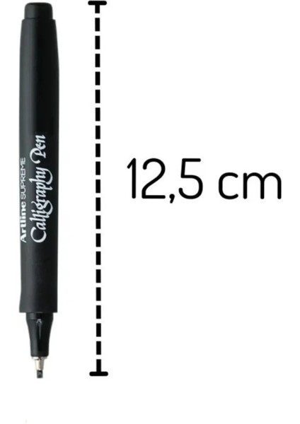 Artline Supreme Kaligrafi Kalemi 1.0 mm 2.0 mm 3.0 mm Siyah 6'lı Set