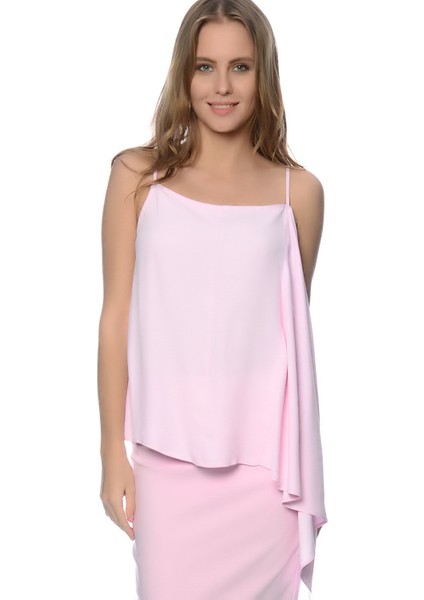 Pembe Askılı Geniş Fit Kadın Bluz modelleri