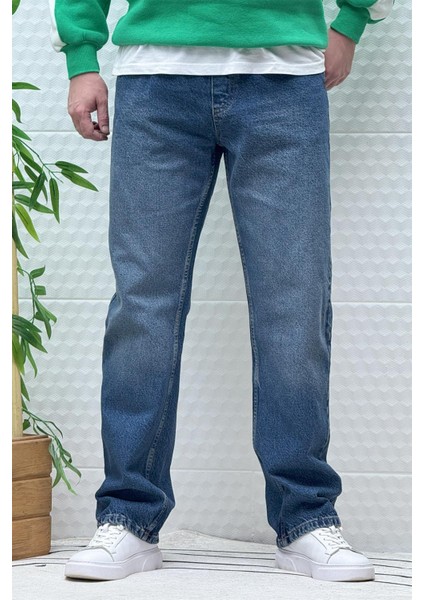 Erkek Beli Lastikli Rahat Kullanım Baggy Kot Pantolon