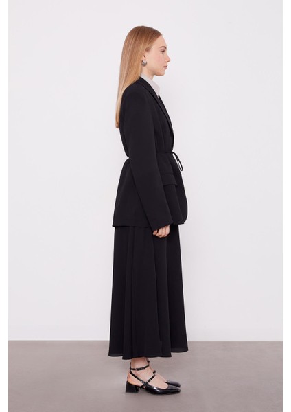 Siyah Belden Ip Bağcıklı Etek Takım modelleri