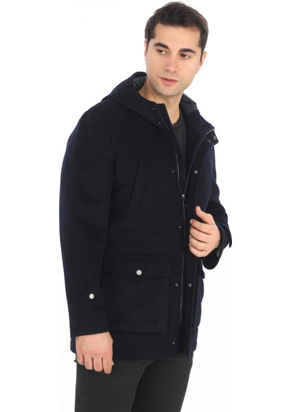 4761 Erkek Lacivert Kapüşonlu Kaban fiyatları