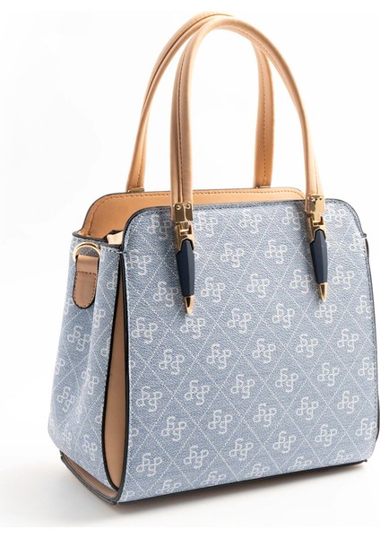 Kadın Omuz Çantası 1136-46543 Sılver Polo Bayan Çantası M178 Mavi-Mat Ten fırsatları