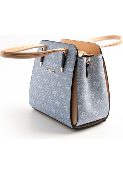 Kadın Omuz Çantası 1136-46543 Sılver Polo Bayan Çantası M178 Mavi-Mat Ten indirimleri