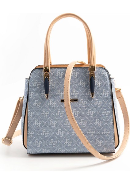 Kadın Omuz Çantası 1136-46543 Sılver Polo Bayan Çantası M178 Mavi-Mat Ten