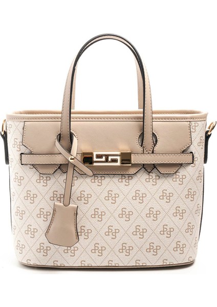 Kadın Omuz Çantası 1185-46585 Sılver Polo Bayan Çantası M178 Bej-Mat Kum