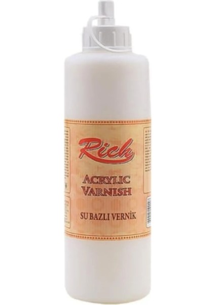 Rich Multi Decor Chalked 500ml Antik Beyaz Akrilik Boya Parlak Vernik High Gloss 250 Cc Fırça Set fiyatları