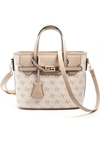 Kadın Omuz Çantası 1185-46585 Sılver Polo Bayan Çantası M178 Bej-Mat Kum