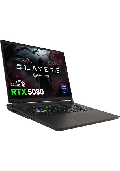 Slayer5 9XL-5080 C3 Intel Ultra 9 275HX 64GB Ram 2tb SSD RTX5080 17" Qhd+ IPS 240Hz Freedos Gaming Laptop
