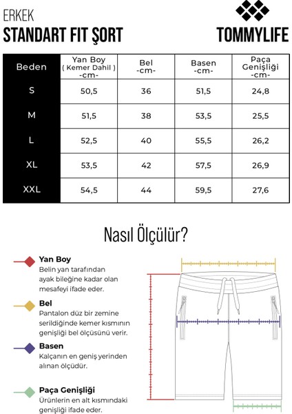 Gri Melanj Gizli Fermuar Arka Cepli Bağcıklı Standart Kalıp Erkek Şort - 81136