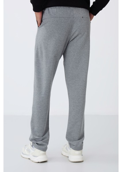 Gri Melanj Bağcıklı Cepli Standart Kalıp Klasik Paça Erkek Eşofman Alt - 84682 fırsatları