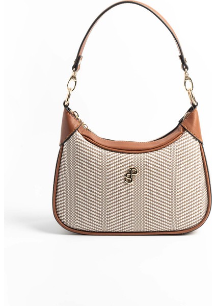 Kadın Omuz Çantası 1180-46424 Sılver Polo Bayan Çantası M132 Bej-Mat Taba