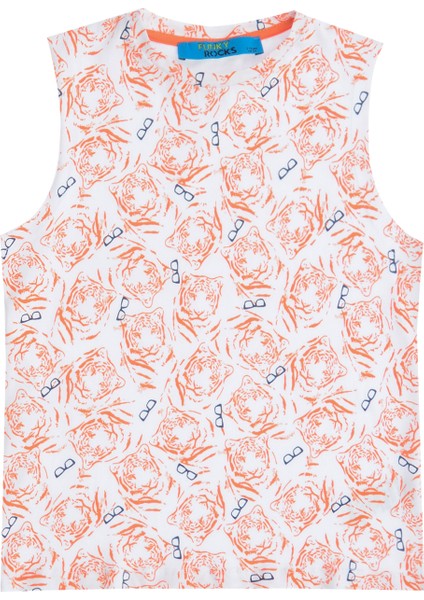 SRF16 Turuncu Kolsuz Erkek Çocuk Iç Giyim Atlet