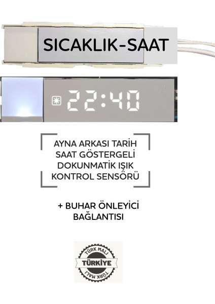Ayna Arkası Tarıh Saat Göstergelı Dokunmatık Isık Kontrol Sensörü fiyatları