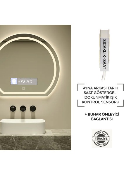 Ayna Arkası Tarıh Saat Göstergelı Dokunmatık Isık Kontrol Sensörü indirimleri