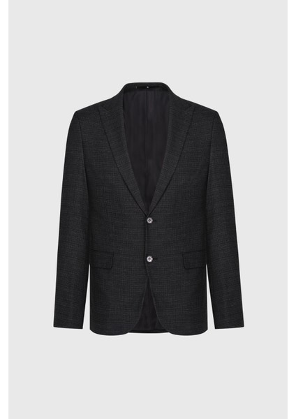 Slim Fit Dar Kesim Kırlangıç Yaka Desenli Çift Pantolonlu Takım Elbise
