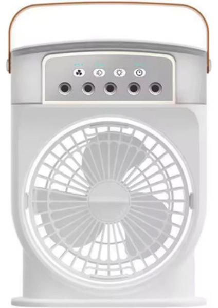 Şarjlı 600 ml Su Hazneli Taşınabilir Masaüstü Vanilatör Güçlü Fan ve 2000 Mah Pil Beyaz