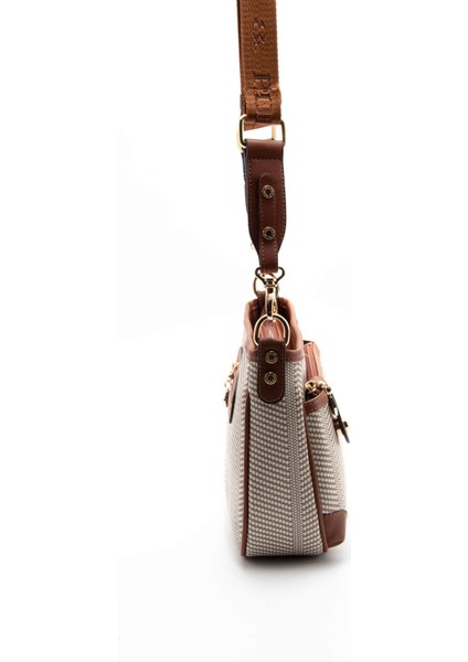 Kadın Çapraz Çanta 1160-45499 Sılver Polo Çapraz Bayan Çantası M132 Bej-Mat Taba modelleri