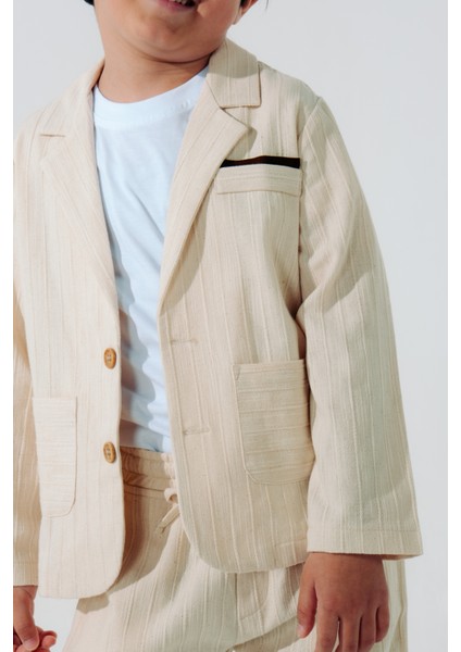 Erkek Çocuk Pamuklu Bej Spor Takım Elbise 3' Lü Set modelleri