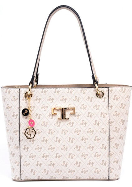 Kadın Omuz Çantası 1176-46270 Sılver Polo Bayan Çantası M178 Bej-Mat Kum