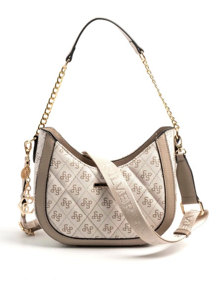 Kadın Çapraz Çanta 1168-46439 Sılver Polo Çapraz Bayan Çantası M178 Bej-Mat Kum