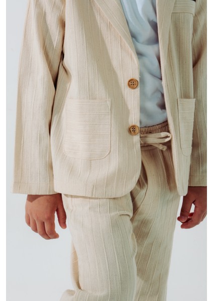 Erkek Çocuk Pamuklu Bej Spor Takım Elbise 3' Lü Set fırsatları