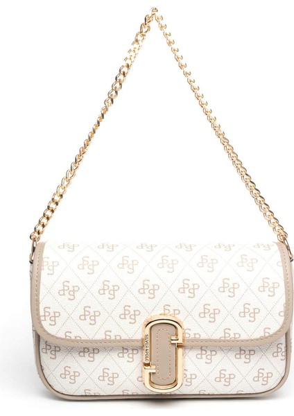 Kadın Çapraz Çanta 1171-46419 Sılver Polo Çapraz Bayan Çantası M178 Bej-Mat Kum