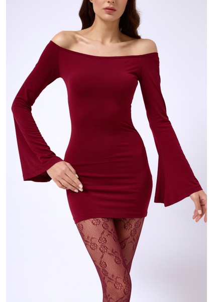 Volan Detay Straplez Mini Bordo Elbise fırsatları