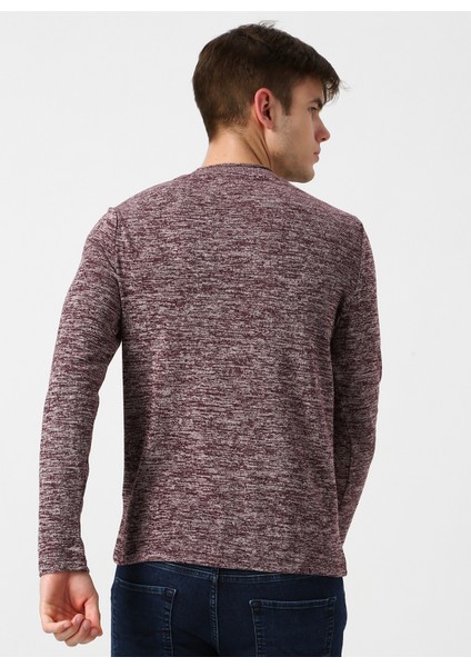 12160904 Fresh Knit O Yaka Erkek Mürdüm Kazak fırsatları
