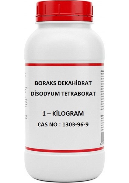 Boraks Dekahidrat - Disodyum Tetraborat 99,9% - Borax - 1 Kg Hdpe Şişe