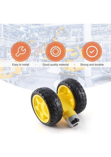 Arduino Akıllı Araba Robotu Için 4 Adet Dc 3-6 V Dişli Motorlu Plastik Lastik Tekerlek (Yurt Dışından) indirimleri
