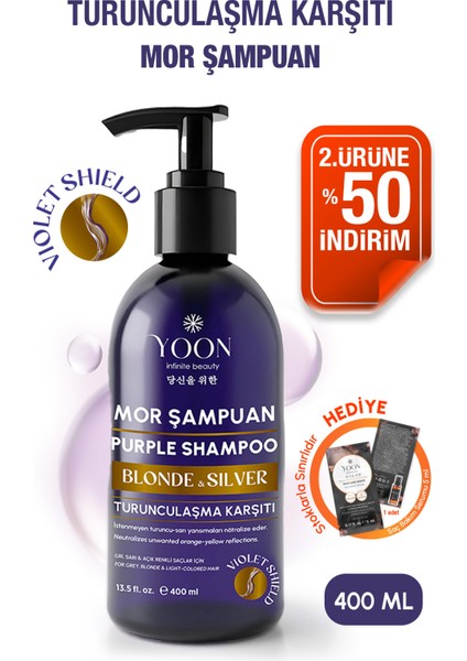 Mor Şampuan 400ML – Turunculaşma Engeller, Sarı, Gri, Platin Saçlara Özel Renk Koruyucu