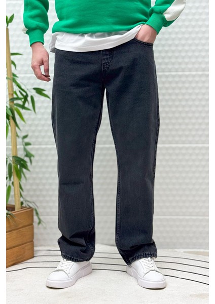 Erkek Beli Lastikli Rahat Kullanım Baggy Kot Pantolon