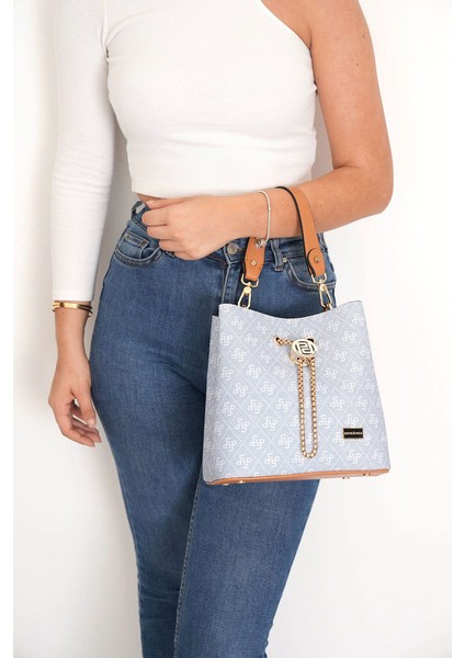 Kadın Çapraz Çanta 967-44421 Sılver Polo Çapraz Bayan Çantası M178 Mavi-Mat A.taba