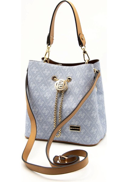 Kadın Çapraz Çanta 967-44421 Sılver Polo Çapraz Bayan Çantası M178 Mavi-Mat A.taba