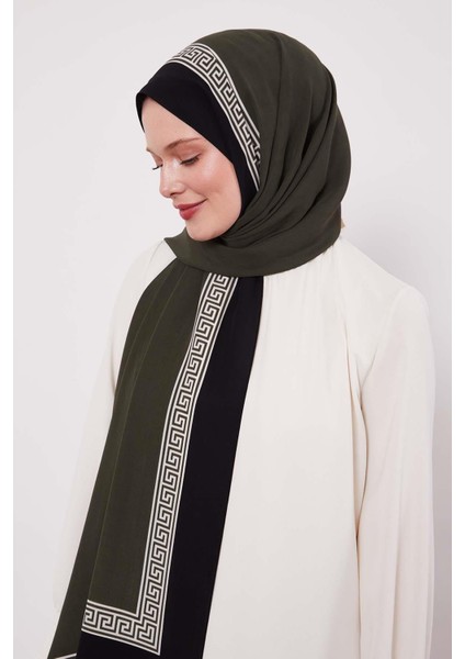K.yeşil Labirent Desen Medine Ipeği Şal modelleri