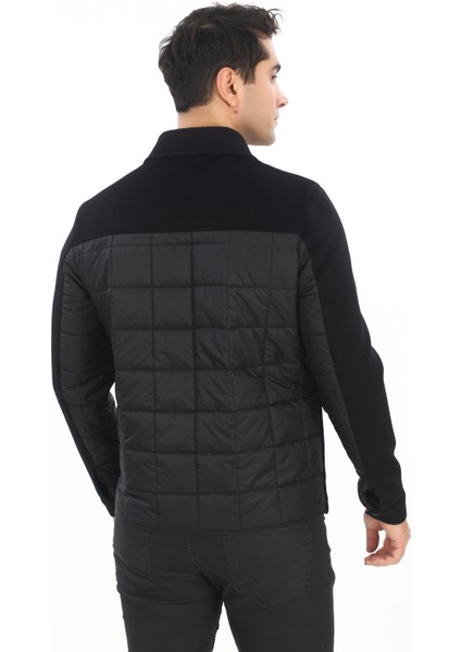 4754 Erkek Siyah Bebe Yaka Kapitone Detaylı Fermuarlı Mont modelleri