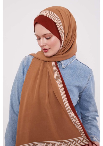 Kiremit Labirent Desen Medine Ipeği Şal modelleri