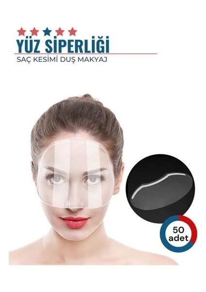 50 Adet Saç Kesimi Duş Makyaj Yüz Koruma Siperliği