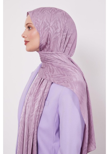 Menekşe Soyut Yaprak Desen Jakar Capri Şal modelleri